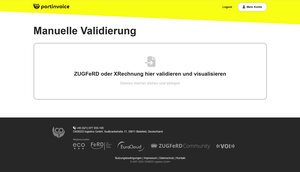 Belegablage für die manuelle Validierung von E-Rechnungen in portinvoice