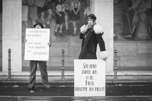 Gruppenmotiv unserer künstlerischen Protestaktion -