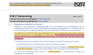 Klausel des EVB-IT Dienstvertrags der DRV