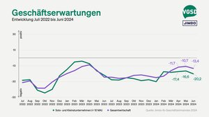 Geschäftserwartungen von Solo- und Kleinunternehmer/innen versus Gesamtwirtschaft