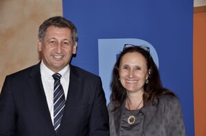 Bundessozialrichter Andreas Heinz und Anke Voss (Präsidentin des Bundesverbands der Rentenberater e.V.)