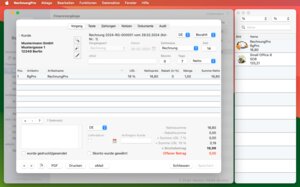 Blick in das Programm RechnungPro (Screenshot)
