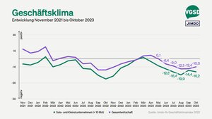 Geschäftsklima von Solo- und Kleinstunternehmer/innen versus Gesamtwirtschaft