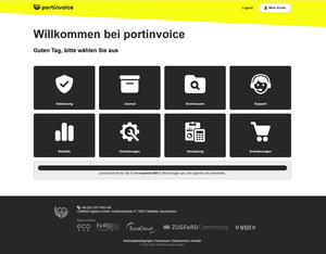 Startseite der portinvoice Mail Edition