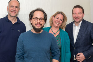 Der neue VGSD-Vorstand (v.l.r.): Andreas Lutz, Tim Wessels, Claudia Kimich, Max Hilgarth