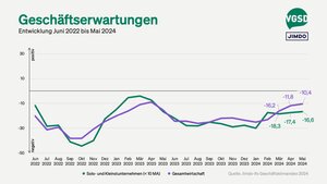 Geschäftserwartungen von Solo- und Kleinunternehmer/innen versus Gesamtwirtschaft