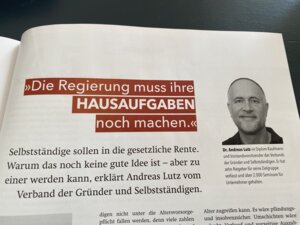 Andreas Lutz verlangt faire Beitragsberechnung, attraktive Alternativen und Rechtssicherheit