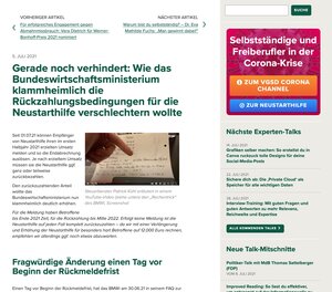 Beitrag auf Desktop im alten und (rechts bzw. unten) im neuen Design