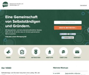 Die neue VGSD-Website: Sceenshot der Homepage