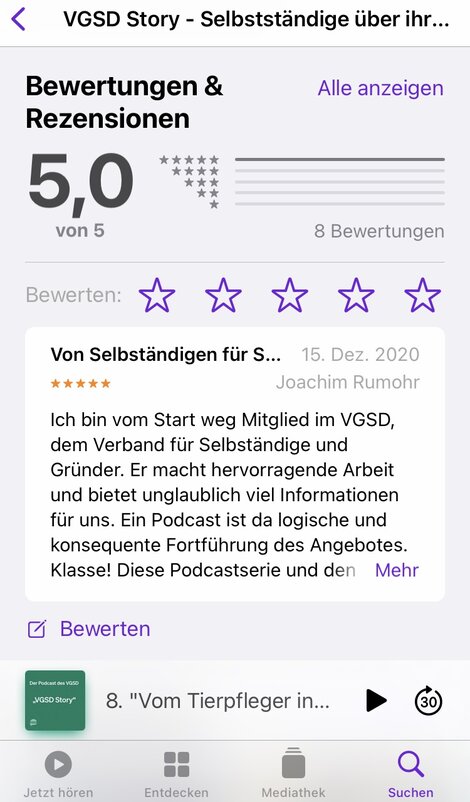 Wie findest du unser Podcast-Angebot? Lass es uns wissen! Wie du unserem Podcast in der "Apple Podcast App" folgst und ihn bewertest, erfährst du unten in der Anleitung.