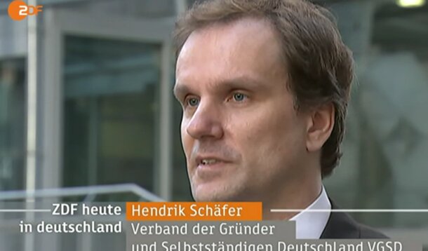 Sprecher der VGSD-Arbeitsgruppe "Scheinse" mit Statement im ZDF