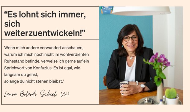 Wie lebst und arbeitest du als Selbstständige/r mit über 60 Jahren?: Laura Bolardi Schiel, Ü60: "Mein Leben ist eine große Reise"