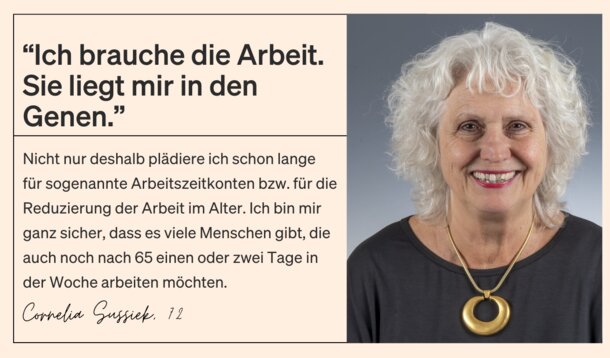 Wie lebst und arbeitest du als Selbstständige/r mit über 60 Jahren?: Cornelia Sussieck, 72: "Ich muss kein Geld mehr verdienen"