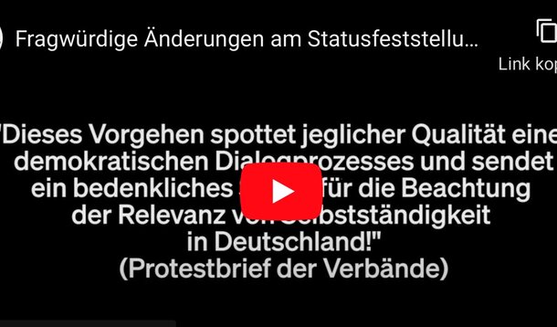 Statusfeststellungsverfahren: Große Koalition peitscht fragwürdige Änderungen durch Bundestag / Verbände protestieren