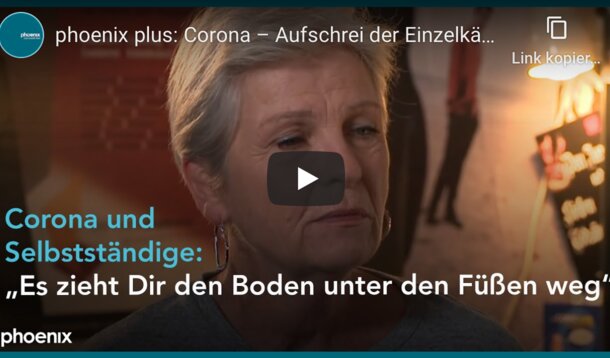 Update: Phoenix-Reportage "Aufschrei der Einzelkämpfer" wird online in Zoom-Konferenz diskutiert