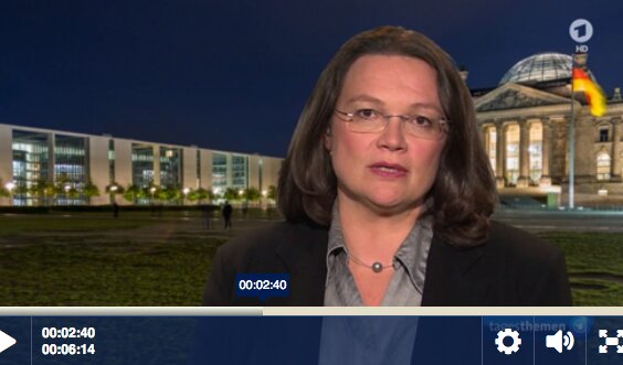 VGSD-News 16.13: Nahles in Tagesthemen – Beitragsschub bei PKV – Erste Lesung des Werkvertragsgesetzes