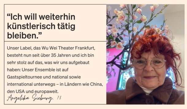 Wie lebst und arbeitest du als Selbstständige/r im Alter von über 60 Jahren?: Angelika Sieburg, 75: "Mit jüngeren Menschen im Kontakt zu bleiben, ist mir wirklich wichtig"