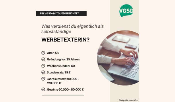 Wie viel verdient eigentlich eine selbstständige Werbetexterin? Hanna R. : "An meiner Selbstständigkeit gefällt mir mein Verdienst."