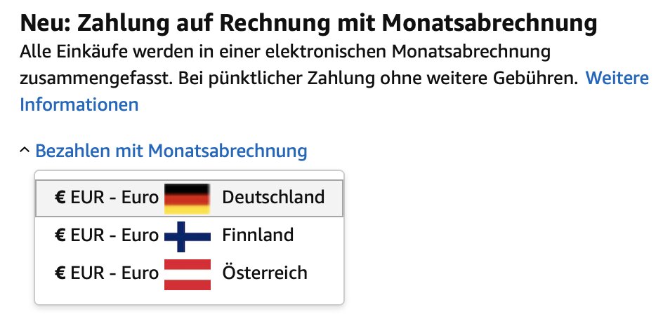 Neue Funktion für deutsche Amazon-Kunden: Bezahlen mit Monatsabrechnung