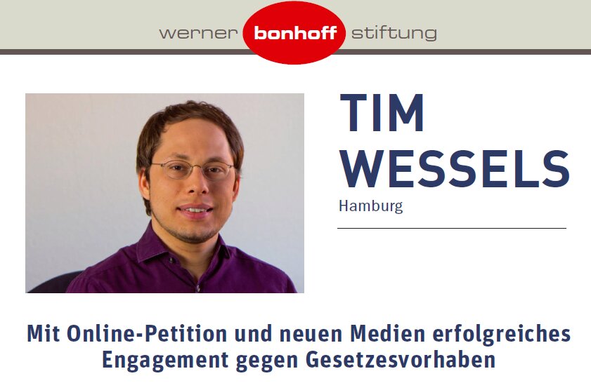 Mach es wie Tim Wessels und bewerbe Dich um den Bonhoff-Preis, indem Du Deine Bürokratieerfahrungen teilst