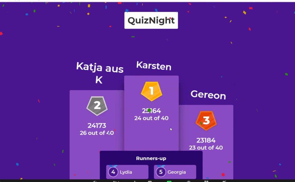 Wer hat die Nase beim Quizzen vorn? Das konnten alle Teilnehmer einsehen - dank dem Tool "Kahoot".