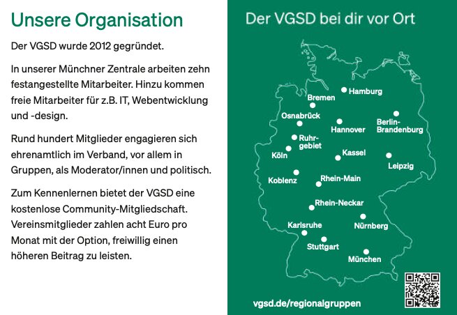 Der Flyer erklärt: was wir tun, wie wie organisiert sind, und wofür wir uns einsetzen. 